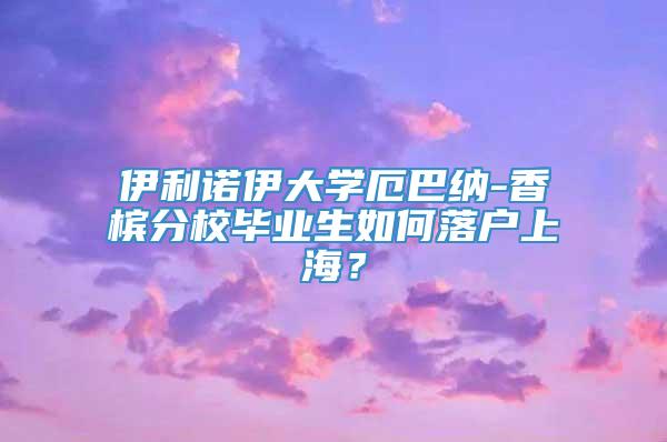 伊利诺伊大学厄巴纳-香槟分校毕业生如何落户上海？