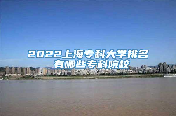 2022上海专科大学排名 有哪些专科院校