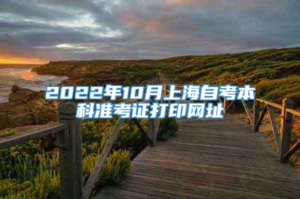 2022年10月上海自考本科准考证打印网址