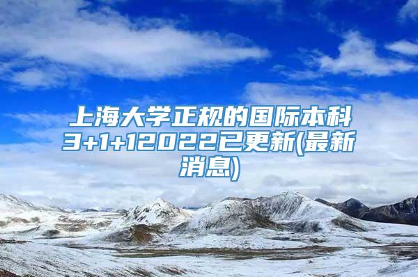 上海大学正规的国际本科3+1+12022已更新(最新消息)