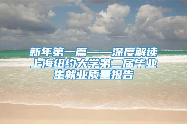 新年第一篇——深度解读上海纽约大学第二届毕业生就业质量报告