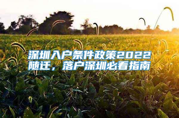 深圳入户条件政策2022随迁，落户深圳必看指南