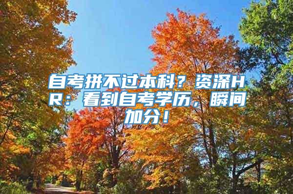 自考拼不过本科？资深HR：看到自考学历，瞬间加分！