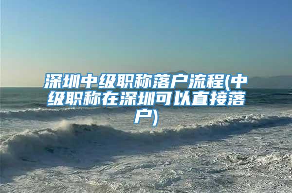 深圳中级职称落户流程(中级职称在深圳可以直接落户)