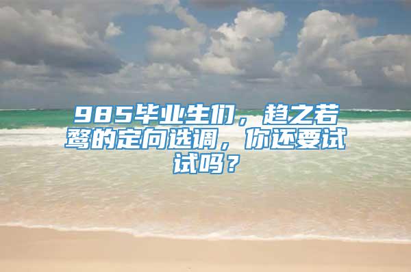 985毕业生们，趋之若鹜的定向选调，你还要试试吗？