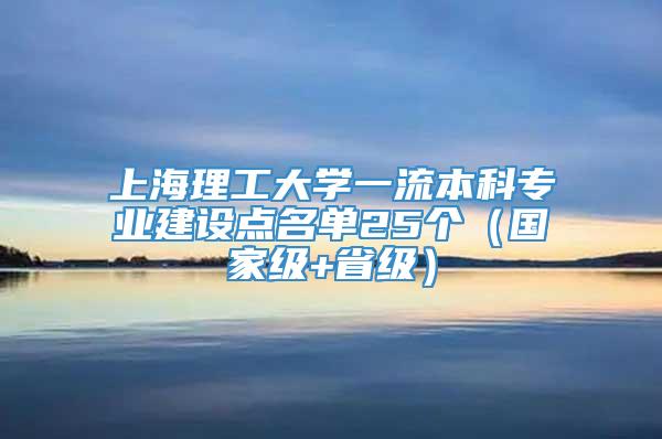 上海理工大学一流本科专业建设点名单25个（国家级+省级）