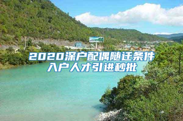 2020深户配偶随迁条件入户人才引进秒批