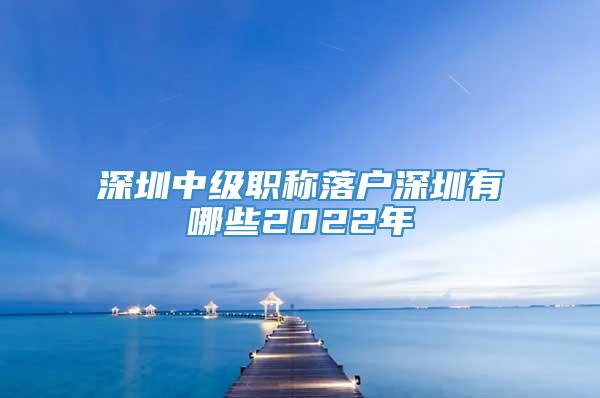 深圳中级职称落户深圳有哪些2022年