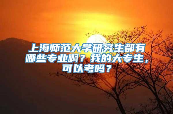 上海师范大学研究生都有哪些专业啊？我的大专生，可以考吗？