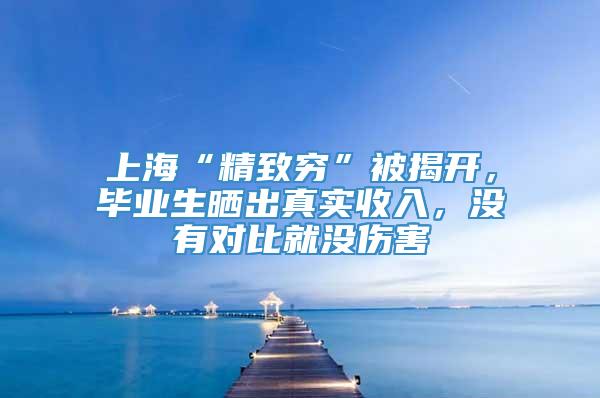 上海“精致穷”被揭开，毕业生晒出真实收入，没有对比就没伤害