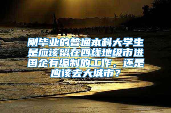 刚毕业的普通本科大学生是应该留在四线地级市进国企有编制的工作，还是应该去大城市？