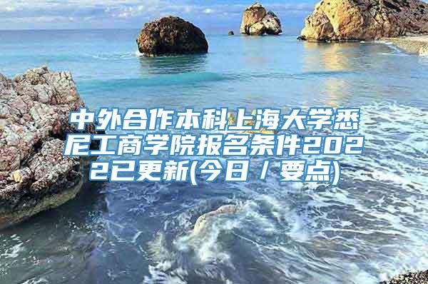 中外合作本科上海大学悉尼工商学院报名条件2022已更新(今日／要点)