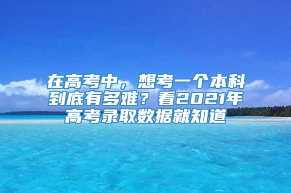 在高考中，想考一个本科到底有多难？看2021年高考录取数据就知道