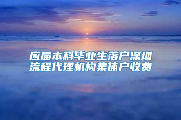 应届本科毕业生落户深圳流程代理机构集体户收费