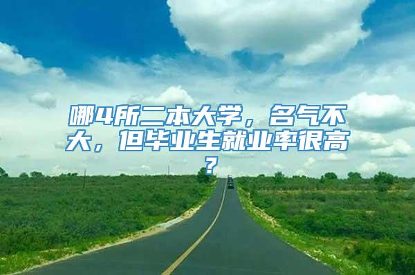 哪4所二本大学，名气不大，但毕业生就业率很高？