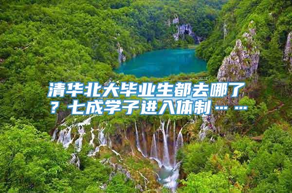 清华北大毕业生都去哪了？七成学子进入体制……