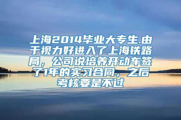 上海2014毕业大专生.由于视力好进入了上海铁路局，公司说培养开动车签了1年的实习合同，之后考核要是不过