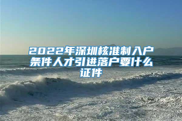 2022年深圳核准制入户条件人才引进落户要什么证件