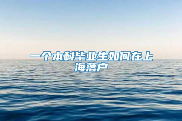 一个本科毕业生如何在上海落户