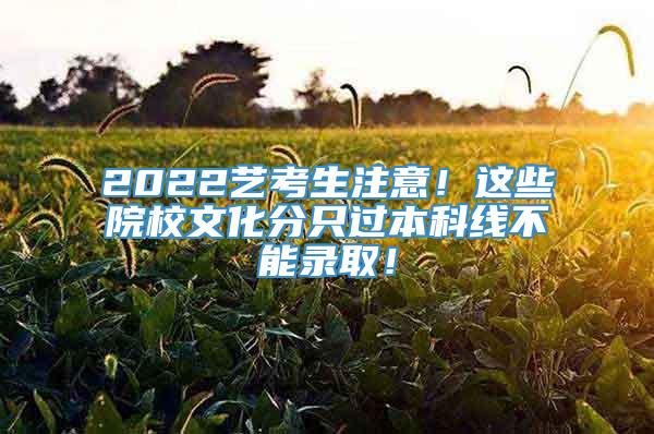 2022艺考生注意！这些院校文化分只过本科线不能录取！