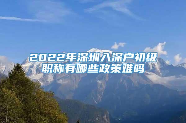 2022年深圳入深户初级职称有哪些政策难吗