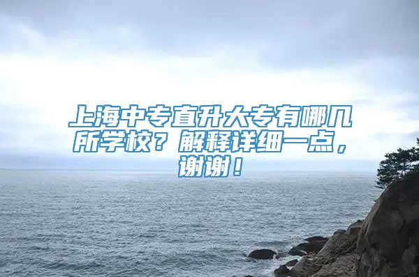 上海中专直升大专有哪几所学校？解释详细一点，谢谢！