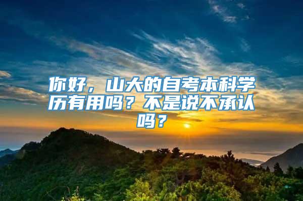 你好，山大的自考本科学历有用吗？不是说不承认吗？