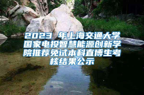 2023 年上海交通大学国家电投智慧能源创新学院推荐免试本科直博生考核结果公示