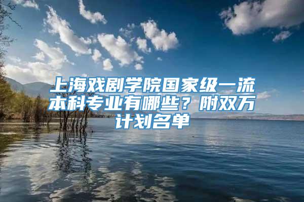 上海戏剧学院国家级一流本科专业有哪些？附双万计划名单