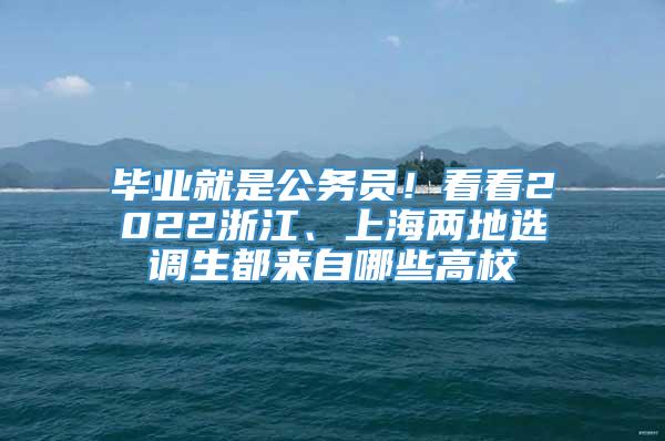 毕业就是公务员！看看2022浙江、上海两地选调生都来自哪些高校