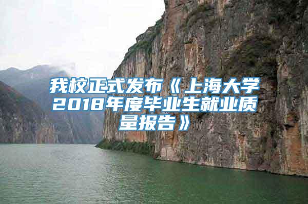 我校正式发布《上海大学2018年度毕业生就业质量报告》