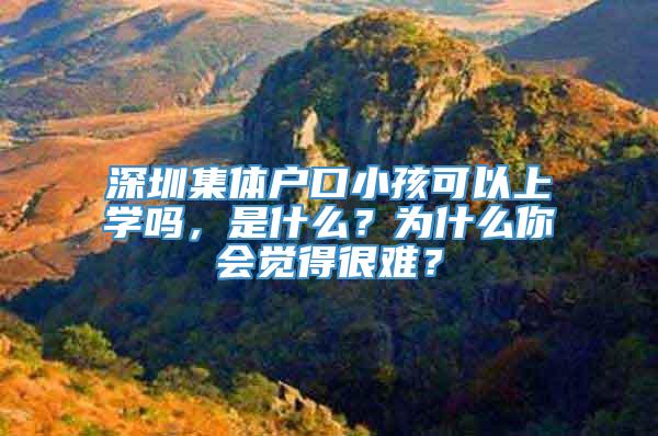 深圳集体户口小孩可以上学吗，是什么？为什么你会觉得很难？