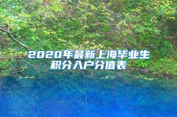 2020年最新上海毕业生积分入户分值表