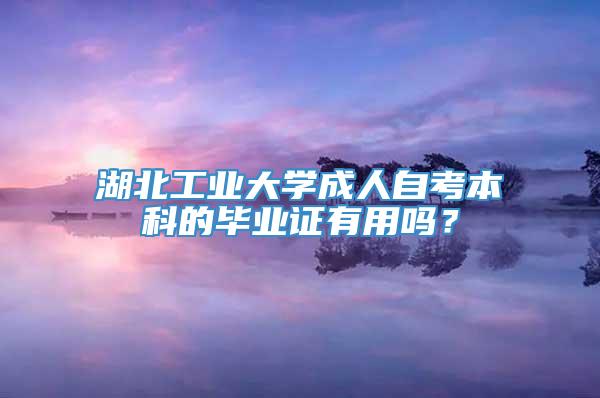 湖北工业大学成人自考本科的毕业证有用吗？