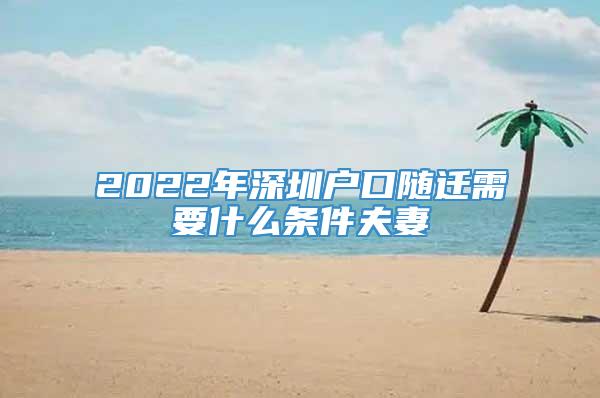 2022年深圳户口随迁需要什么条件夫妻