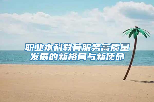 职业本科教育服务高质量发展的新格局与新使命