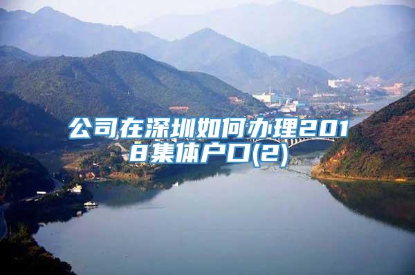 公司在深圳如何办理2018集体户口(2)