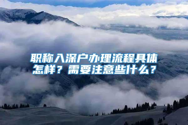 职称入深户办理流程具体怎样？需要注意些什么？