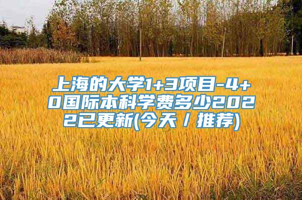 上海的大学1+3项目-4+0国际本科学费多少2022已更新(今天／推荐)