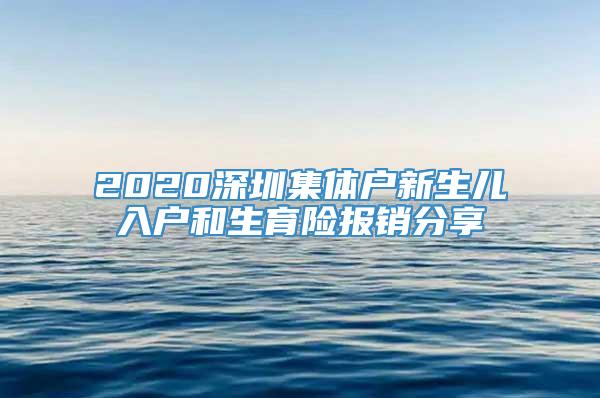 2020深圳集体户新生儿入户和生育险报销分享