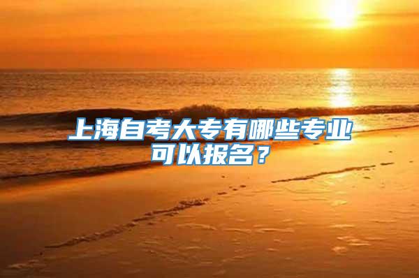 上海自考大专有哪些专业可以报名？