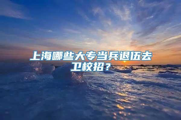 上海哪些大专当兵退伍去卫校招？