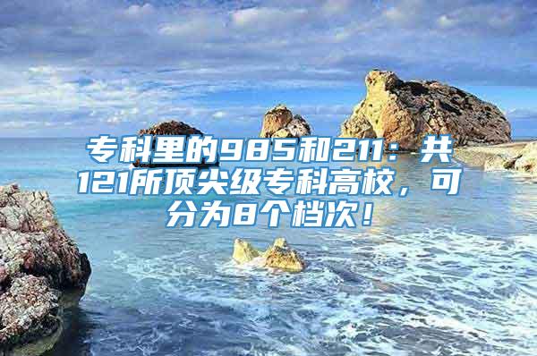 专科里的985和211：共121所顶尖级专科高校，可分为8个档次！