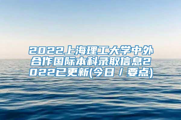 2022上海理工大学中外合作国际本科录取信息2022已更新(今日／要点)