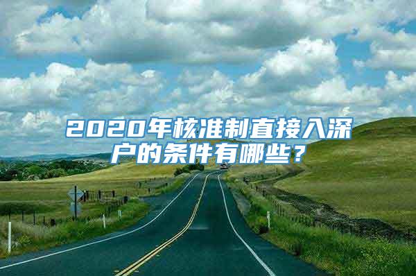 2020年核准制直接入深户的条件有哪些？