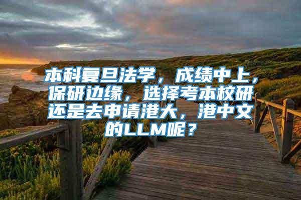 本科复旦法学，成绩中上，保研边缘，选择考本校研还是去申请港大，港中文的LLM呢？