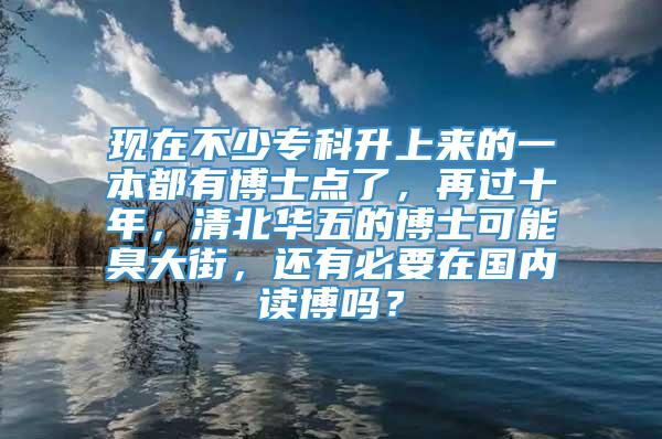 现在不少专科升上来的一本都有博士点了，再过十年，清北华五的博士可能臭大街，还有必要在国内读博吗？