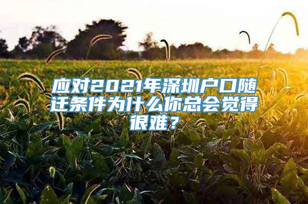 应对2021年深圳户口随迁条件为什么你总会觉得很难？