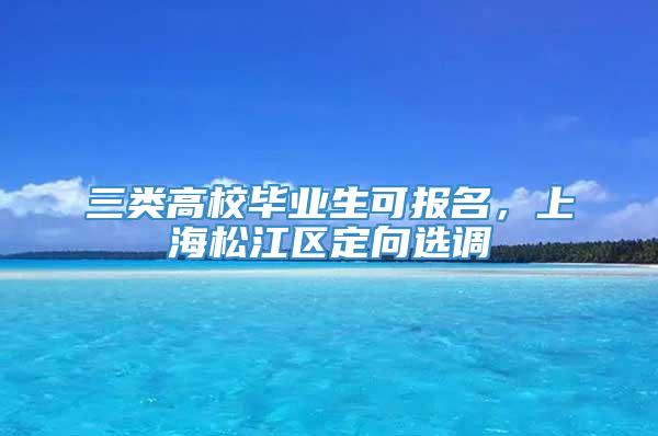 三类高校毕业生可报名，上海松江区定向选调