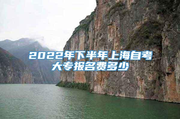 2022年下半年上海自考大专报名费多少